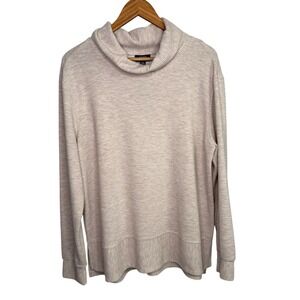 Jones New York Womens Sweater XL Beige Pullover Cowl Neck Textured Modest